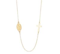 Amaxer Collane con ciondolo a forma di croce della Vergine Maria Medaglia miracolosa placcata in oro Gioielli religiosi cattolici Gioielli da regalo per donne (Stile 2)