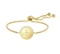 Amaxer Il sigillo del 7° Arcangelo San Michele Bracciale per donna Il Sigillo dei Sette Arcangeli Talismano Gioielli in Acciaio Inox Bracciale con ciondoli regolabile Catena Scatola, taille unique
