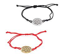 Amaxer Metatrons - Braccialetto da donna in corda a forma di cubo, con ciondolo a forma di arcangelo Metatron, in acciaio inox, regolabile, unisex, Cristallo