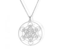 Amaxer Metatrons Collana cubo per donna Stella di David Arcangelo Metatron Dichiarazione di protezione Collana con ciondolo a catena in acciaio inossidabile scavato per donne ragazze