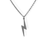 Amaxer Minimalista Hip Pop Flash Geometria Ciondolo Collana Semplice Punk Rock Gioielli Unisex, adjustable, Metallo… (Nero)