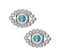 Amaxer Orecchini chic blu contro il malocchio per donne e ragazze con cristalli di zirconia cubica scintillanti pietre di zirconia cubica turca protezione fortunata orecchini a perno (Argento)