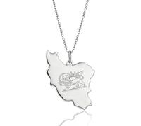 Amaxer Persia Iran Bandiera Pendente Collane Per Le Donne Regolabile Anziano Leone Iraniano Sole e Corona Gioielli Regali per Le Donne, 50cm, Acciaio inossidabile, Non pietra preziosa