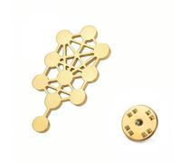 Amaxer Sephirot Kabbalah - Spilla con albero della vita, geometria sacra e protezione ebraica, per donne e uomini, spilla per zaini, cappelli, borse, accessori decorativi, L50, Acciaio inossidabile