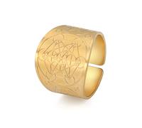Amaxer Sette Arcangeli Anello per Uomo Cubo di Metatron Acciaio Inossidabile Il Sigillo di Salomone Tetragrammaton Arcangeli Protezione Anello Regolabile Fascia per Uomo Donna