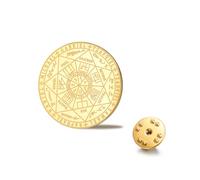 Amaxer Spilla con sigillo dei sette arcangeli, spilla a forma di tetragramma Arcangeli, spilla religiosa, per zaino, cappello, borsa, accessori decorativi, L50, Acciaio inossidabile, No.