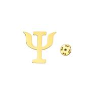 Amaxer Spilla con simbolo Psi per donne e uomini, lettere dell'alfabeto greco, psicologia, psichiatria, simbolo Psi, spilla per zaino, distintivo, cappello, borsa, accessori decorativi (Oro)