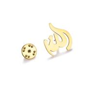 Amaxer Spilla islamica decorativa per sciarpa, cappello, risvolto, in acciaio inox, motivo Allah, accessorio musulmano, Medio, Acciaio inossidabile, Non pietra preziosa