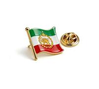 Amaxer Spilla smaltata con bandiera dell'Iran Persia Old Persian Iranian Lion Sun e corona spilla gioielli dichiarazione vestito collare zaino distintivo borsa accessori, L50, Acciaio inossidabile, No