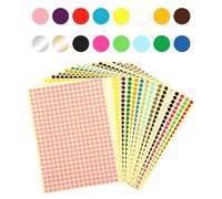 Amaxiu 6528 adesivi colorati a pois da 0,6 cm, etichette di codifica a cerchio, 16 punti colorati per codice colore, adesivi rotondi per ufficio, aula e bambini (piccoli)