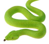 Amaxiu Halloween Statuetta di serpente elastico, in gomma, realistica, per rettile, tiene lontani gli uccelli, serpenti finti, pitone, giardino, decorazione per feste di Halloween (verde)