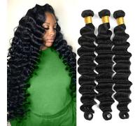 Amaykai Materiale dei pacchetti di capelli veri: fasci di onde profonde, fasci di capelli umani brasiliani non trattati al 100%, tagliati direttamente dai donatori