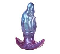 AMAZBEE Butt Plug in silicone indossabile Trainer anale Forma unica Massaggiatore prostatico SM Gioco di ruolo Giocattolo di formazione per uomini donne BDSM Analplug (S,1)