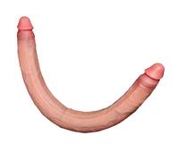 AMAZBEE Dildo a doppia testa Dildo realistico in silicone flessibile per coppie Giocattolo per adulti a forma di pene a doppia estremità per donne uomini uso lesbico (L,1)