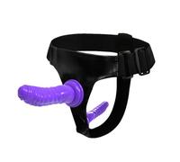 AMAZBEE Dildo con cinturino Imbracatura per le donne a doppia estremità Strapless Strapon giocattolo del sesso con cinghie regolabili mani libere Consoladores per coppie lesbiche uso adulto (Purple)
