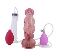AMAZBEE Dildo gonfiabile in silicone per coppie Eiaculante pene finto con potenti ventose realistico Squirting Dildos Giocattoli del sesso per adulti (D,1)