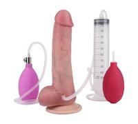 AMAZBEE Dildo gonfiabile in silicone per coppie Eiaculante pene finto con potenti ventose realistico Squirting Dildos Giocattoli del sesso per adulti (A,1)