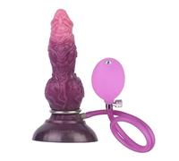 AMAZBEE Dildo gonfiabile Plug anale Silicone Wolf Shape Base di aspirazione Pompa regolabile espansione Butt Plug Massager Prostata BDSM Sex Toy (C,1)
