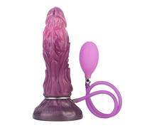 AMAZBEE Dildo gonfiabile Plug anale Silicone Wolf Shape Base di aspirazione Pompa regolabile espansione Butt Plug Massager Prostata BDSM Sex Toy (A,1)