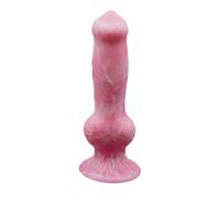 AMAZBEE Dildo in silicone con nodo canino e ventosa, cazzo di cane lupo realistico per allungare il gioco anale Dildo animale mostro di grandi dimensioni per le donne e gli uomini. (M,1)