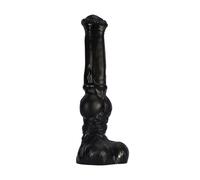 AMAZBEE Dildo per cavalli con base a ventosa Plug anale lungo e testurizzato per animali realistici in silicone con nodi Giocattolo del sesso in PVC per creature. (L,1)