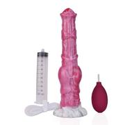 AMAZBEE Dildo squirt per uomini e donne dildo anale in silicone con potenti ventose dildo cavallo con funzione squirting giocattolo del sesso per adulti (Pink)