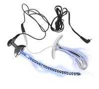 AMAZBEE Elettroshock Plug anale con dilatatore del pene Stimolazione elettrica Massaggiatore della prostata con base a T Butt Plug in acciaio inox Catetere uretrale Kit di formazione (L,1)