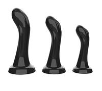 AMAZBEE Kit di allenamento anale per dilatazione anale Dildo anale con ventose Massaggio della prostata e del punto G Dildo per maschi e femmine Giocattoli sessuali per adulti (Black)