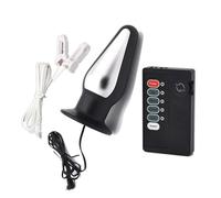AMAZBEE Massaggiatore prostatico Electroshock con clip per il seno Set di dilatatori anali con effetto di scossa elettrica per uomini donne Spine anali per la stimolazione del punto G (L,1)