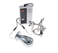 AMAZBEE Plug anale con elettrostimolazione e dilatatore uretrale per uomini Plug anale in acciaio inossidabile Plug per pene Giocattolo elettroshock per massaggio prostatico (A,1)