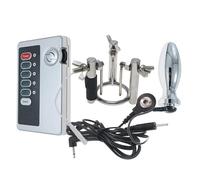 AMAZBEE Plug anale con elettrostimolazione e dilatatore uretrale per uomini Plug anale in acciaio inossidabile Plug per pene Giocattolo elettroshock per massaggio prostatico (B,1)