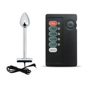 AMAZBEE Plug Anale in Acciaio Inossidabile con Scossa Elettrica Massaggiatore Prostatico Buttplug per Uomo Allenatore Anale Giocattoli Sessuali Elettro Analplug Tappo Scioccante (L,1)