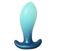 AMAZBEE Plug anale in silicone con base curva buttplug dildo analdildo design a nodo dilatatore set adatto per uomini donne allenamento prostata (M,1)
