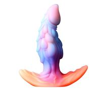 AMAZBEE Plug anale luminescente per dilatazione indossabile con base a forma di T in silicone Monster per massaggio della prostata e del punto G (XL,1)