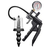 AMAZBEE Pompa a vuoto con dilatatore anale e manometro Plug anale in silicone con dilatatore rotante Massaggiatore prostatico manuale Giocattolo sessuale per adulti (A,1)