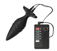 AMAZBEE Spina anale a scossa elettrica Elettrosessuale Giocattolo BDSM Stimolatore della prostata in silicone per uomini donne Giocattoli sessuali per adulti Elettro trainer anale (Texture,1)
