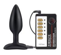 AMAZBEE Spina anale a scossa elettrica Elettrosessuale Giocattolo BDSM Stimolatore della prostata in silicone per uomini donne Giocattoli sessuali per adulti Elettro trainer anale (Smooth,1)