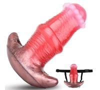 AMAZBEE Strap On Dildo in silicone con imbracatura regolabile Plug anale indossabile con base a T per coppie 5 misure Giocattolo per la dilatazione del sedere per uomini donne (S,1)