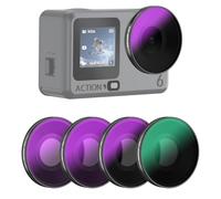 AMAZEAR Set di filtri ND e CPL per DJI OSMO Action 6, Action6 Pro Accessori ND16 + ND64 + ND256 + CPL Kit filtri di ricambio originali per lenti | Vetro ottico | HD | Resistente all'olio |