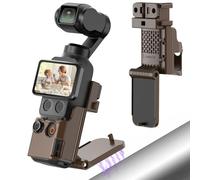 AMAZEAR Supporto magnetico per DJI Osmo Pocket 4/3, Pocket3/4, adattatore di espansione con ventosa magnetica su scrivania, superficie verticale, regolabile a 180°, fissaggio rapido, Marrone