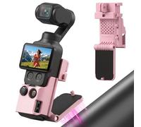 AMAZEAR Supporto magnetico per DJI Osmo Pocket 4/3, Pocket3/4, adattatore di espansione con ventosa magnetica su scrivania, superficie verticale, regolabile a 180°, fissaggio rapido, Rosa chiaro