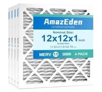 AmazEden Filtro dell'aria per forno a corrente alternata, 12 x 12 x 1, (confezione da 4) MERV 11 MPR 1000 e FPR 7 pieghettato HVAC Forno Antipolvere di Ricambio (Dimensioni esatte: 11 3/4 "x11 3/4" x
