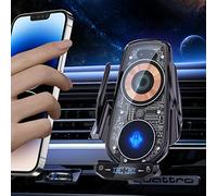 AmazeFan Caricabatteria da auto senza fili 15 W Qi Caricatore rapido Touch Screen per iPhone Samsung Huawei ecc. Supporto per cellulare auto 360° Rotazione, induzione elettromagnetica (nero scuro)