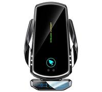 AmazeFan Caricabatterie per auto wireless da 15 W, caricabatterie rapido con touch screen compatibile con iPhone, Samsung, Huawei ecc. Supporto per cellulare per auto, rotazione a 360°, induzione