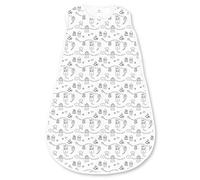 Amazing Baby by SwaddleDesigns, Sacco Nanna in Cotone con Cerniera a 2 Vie, Paesino, Nero, Medio, 6-12 Mesi