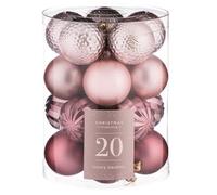 Amazing Christmas Collection - Palline di Natale lussuose, 20 pezzi, colore rosa cipria per aggiungere un po' di brillantezza al tuo albero di Natale