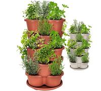 Amazing Creation Fioriera impilabile, verticale da giardino, per fragole, erbe aromatiche e coltivazione indoor/outdoor, torre da giardino a 5 livelli, per interni ed esterni