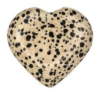 Amazing Gemstone, Diaspro dalmata Crystal Heart Palm Stone, Pocket Massage Worry Stone per bilanciamento naturale dei chakra del corpo, guarigione Reiki e griglia di cristallo