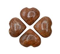 Amazing Gemstone, Pietra della palma del cuore di cristallo della pietra di luna pesca, pietra di preoccupazione per il massaggio tascabile, la guarigione del Reiki e la griglia di cristallo