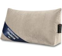 Amazinggirl Cuscino a cuneo da lettura per letto e divano Largo 70 cm - schienale per testata letto - grande poggiaschiena supporto per la schiena cuscino lombare per il divano Beige - Velluto